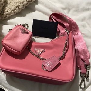 Pink prada nylon bag